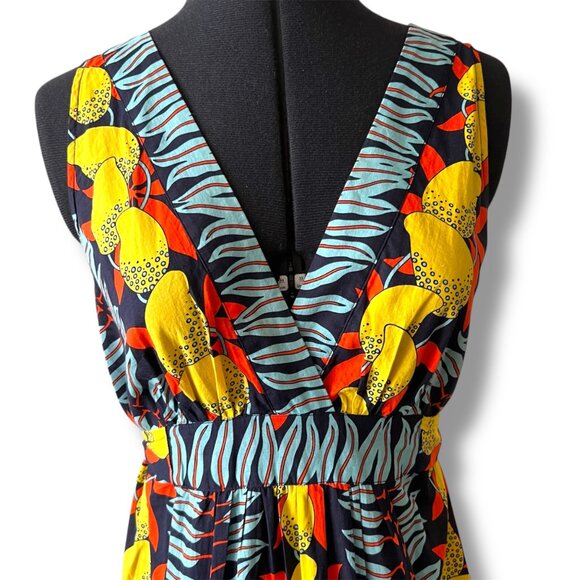 Cabi V-Neck Maxi Dress With Tropical Boho Print & Self-Tie Waist S - Picture 6 of 9